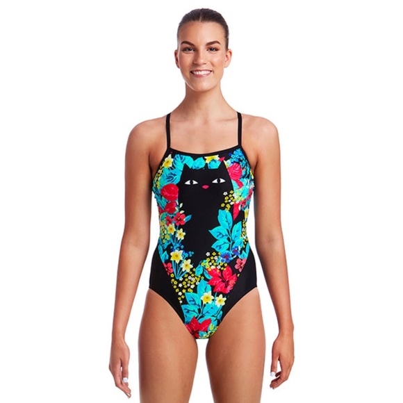 Funkita - Scaredy Cat, Ladies Single Strap Suit, US Size 34. Good Condition! - Picture 1 of 6